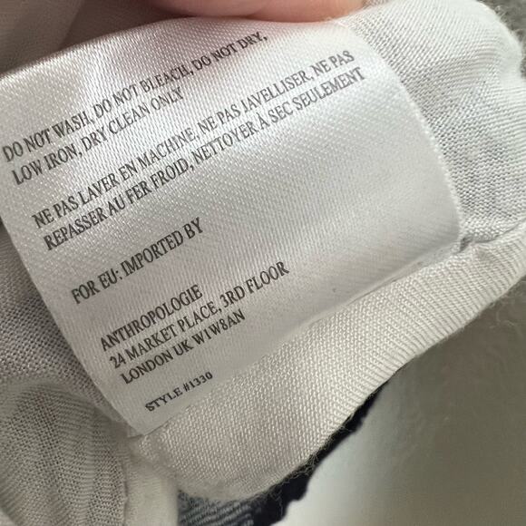 Anthropologie Hutch Swing Tank Dress XXS Navy Blue Fishnet Mesh Embroidered Mini - Picture 7 of 7